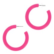 Orecchini cerchio filo rotondo in resina 41 mm - Rosa fucsia x2|raw }}