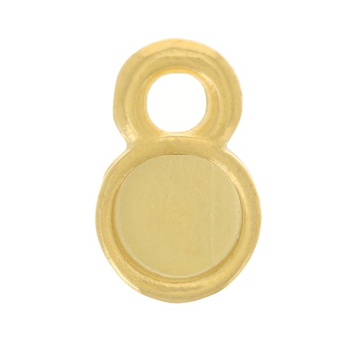 Mini ciondolo rotondo da 5 mm per resina UV e bicomponenti -Dorato con oro fino x1