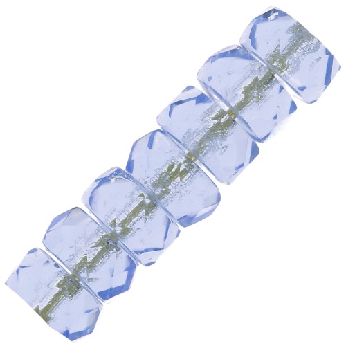 Perla sfaccettata Heishi 6x3 mm - Zaffiro chiaro x25