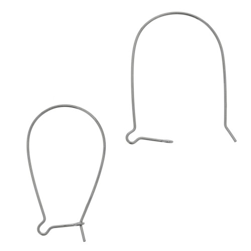 Orecchini gancio monachelle 38 mm - Argento 925 Rodio nero x2