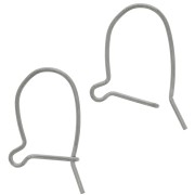 Orecchini gancio monachelle 18 mm - Argento 925 rodiato nero x2