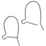 Orecchini gancio monachelle 18 mm - Argento 925 rodiato nero x2