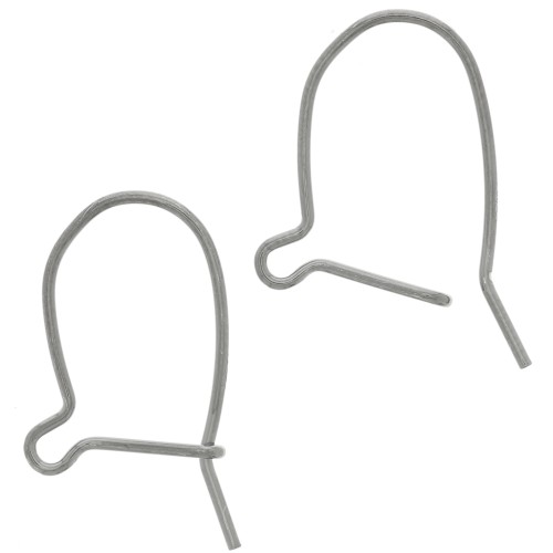 Orecchini gancio monachelle 18 mm - Argento 925 rodiato nero x2