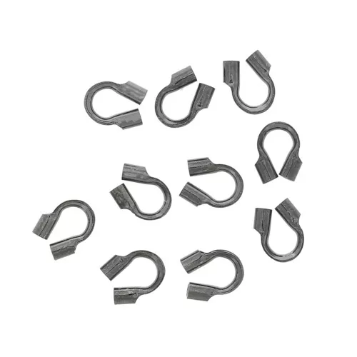 Protezioni per fili da 1 mm - Argento 925, rodiato nero x6