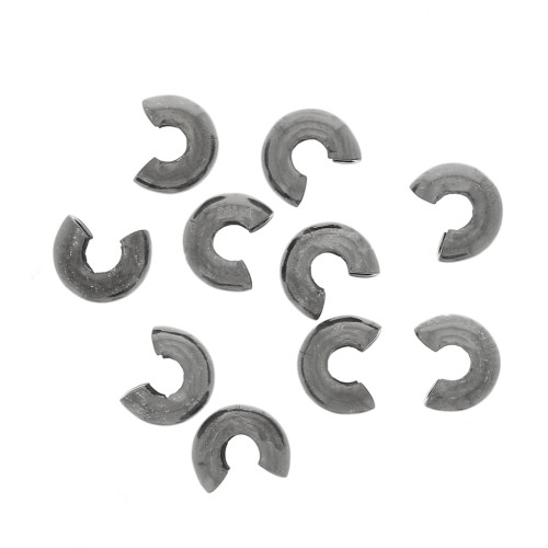 Coprischiaccini 3 mm in Argento 925 Rodio nero x4