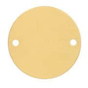 Distanziatore rotondo 14 mm - Argento 925 dorato con oro fino x1