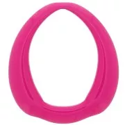 Pendente goccia etnico in resina opaca 41x37 mm - Fucsia x1