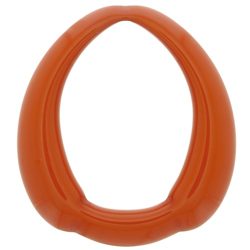 Pendente goccia etnico in resina opaca 41x37 mm - Terracotta x1
