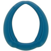 Pendente goccia etnico in resina opaca 41x37 mm - Duck Blue x1