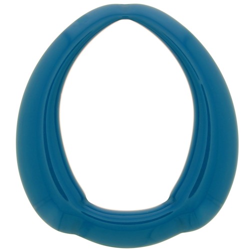 Pendente goccia etnico in resina opaca 41x37 mm - Duck Blue x1