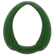 Pendente goccia etnico in resina opaca 41x37 mm - Verde scuro x1