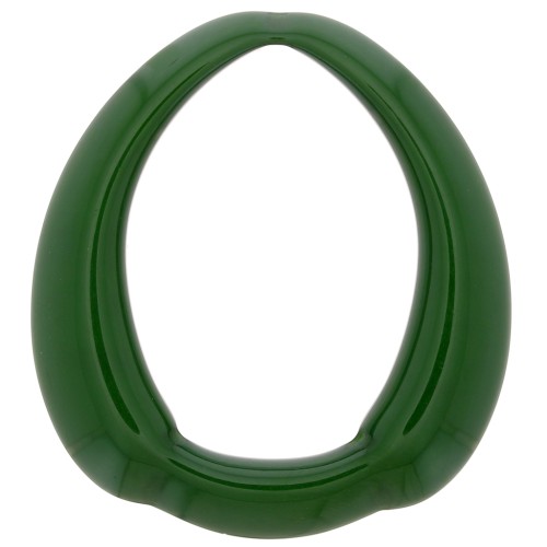 Pendente goccia etnico in resina opaca 41x37 mm - Verde scuro x1