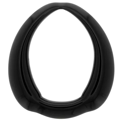 Pendente goccia etnico in resina opaca 41x37 mm - Nero x1
