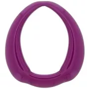 Pendente goccia etnico in resina opaca 41x37 mm - Melanzana x1