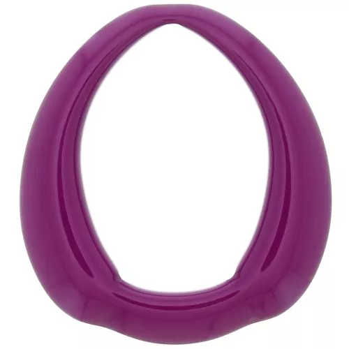 Pendente goccia etnico in resina opaca 41x37 mm - Melanzana x1