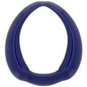 Pendente goccia etnico in resina opaca 41x37 mm - Blu navy x1