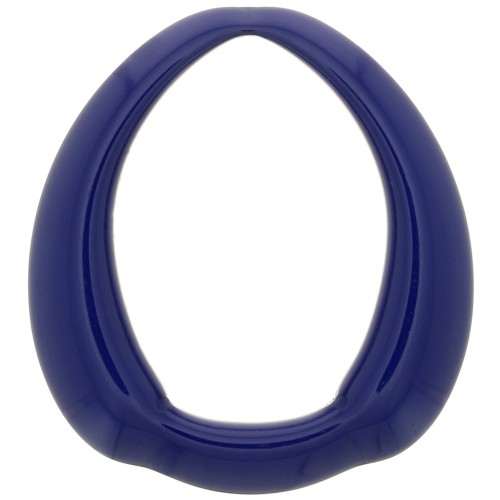 Pendente goccia etnico in resina opaca 41x37 mm - Blu navy x1