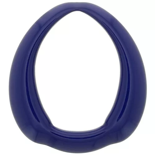 Pendente goccia etnico in resina opaca 41x37 mm - Blu navy x1