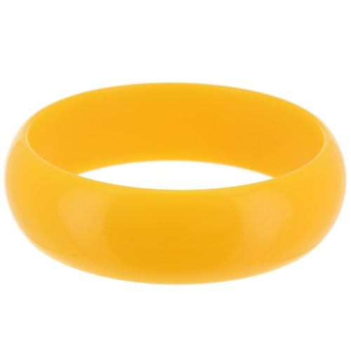 Bracciale spesso in resina opaca 68 mm - Giallo scuro x1