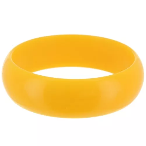 Bracciale spesso in resina opaca 68 mm - Giallo scuro x1
