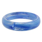 Bracciale spesso in resina opaca 67 mm - blu marmorizzato x1|raw }}