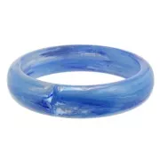 Bracciale spesso in resina opaca 67 mm - blu marmorizzato x1