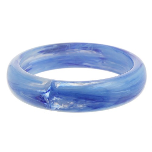 Bracciale di 67,5 mm di spessore in resina trasparente - Blu marmorizzato x1