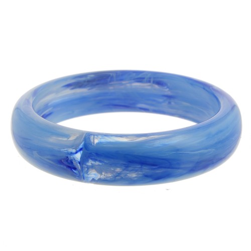 Bracciale spesso in resina opaca 67 mm - blu marmorizzato x1