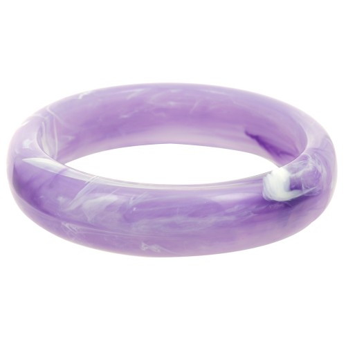Bracciale spesso in resina opaca 67 mm - Violet marmorizzata x1