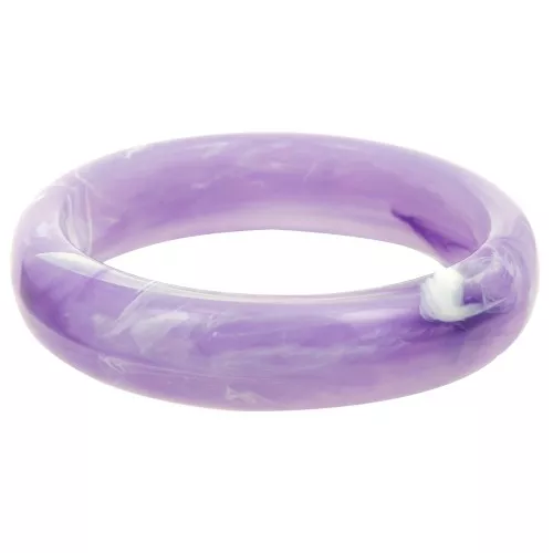 Bracciale spesso in resina opaca 67 mm - Violet marmorizzata x1