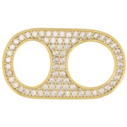 Distanziatore capsula 20x12 mm con Ossido di zirconio - Cristallo - Dorato x1