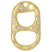 Pendente doppio foro capsula 20x12 mm con  Ossido di zirconio - dorato x1