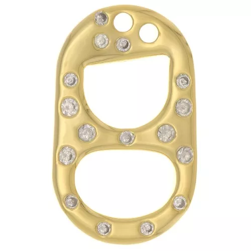 Pendente doppio foro capsula 20x12 mm con  Ossido di zirconio - dorato x1