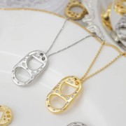 Pendente doppio foro capsula 20x12 mm con  Ossido di zirconio - dorato x1