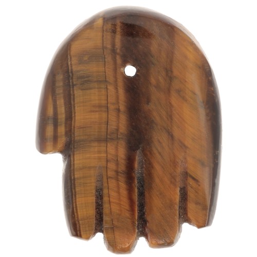 Pendente mano 20,5x15 mm in pietra semipreziosa - Occhio di tigre x1