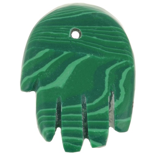 Pendente mano 20,5x15 mm in imitazione pietra semipreziosa - Malachite x1