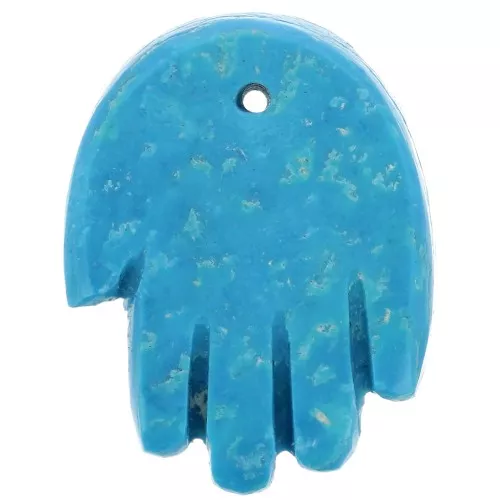 Pendente mano 20,5x15 mm in imitazione pietra semipreziosa - Turchese x1