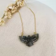 Distanziatore in semi pietra preziosa Aquila 42x24mm - Lapislazzuli x1