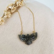 Distanziatore in semi pietra preziosa Aquila 42x24mm - Labradorite x1