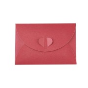Busta di carta chiusura cuore 10,5x7 cm - Rosso x1