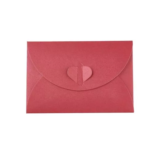 Busta di carta chiusura cuore 10,5x7 cm - Rosso x1