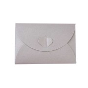 Busta di carta chiusura cuore 10,5x7 cm - Argento x1|raw }}