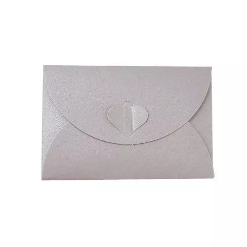 Busta di carta chiusura cuore 10,5x7 cm - Argento x1