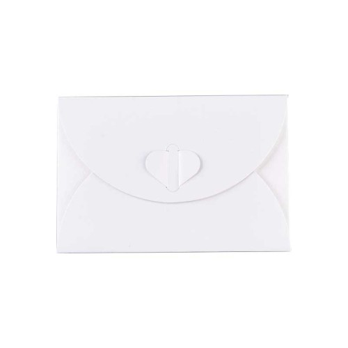Busta di carta chiusura cuore 10,5x7 cm - Bianco Perlato x1