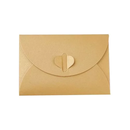 Busta di carta chiusura cuore 10,5x7 cm - Dorato x1