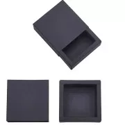 Scatola di carta kraft per gioielli 6,5x6,5x3 cm - Nero x1