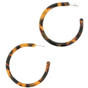 Orecchini a cerchio 57 mm - Tartaruga - Marrone - Nero x2