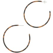 Orecchini a cerchio in acetato di cellulosa 62 mm - Tartaruga - Marrone - Nero x2|raw }}