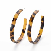 Orecchini a cerchio in acetato di cellulosa 62 mm - Tartaruga - Marrone - Nero x2