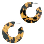 Creoles 45 mm in acetato di cellulosa - Tartaruga - Marrone - Nero x2